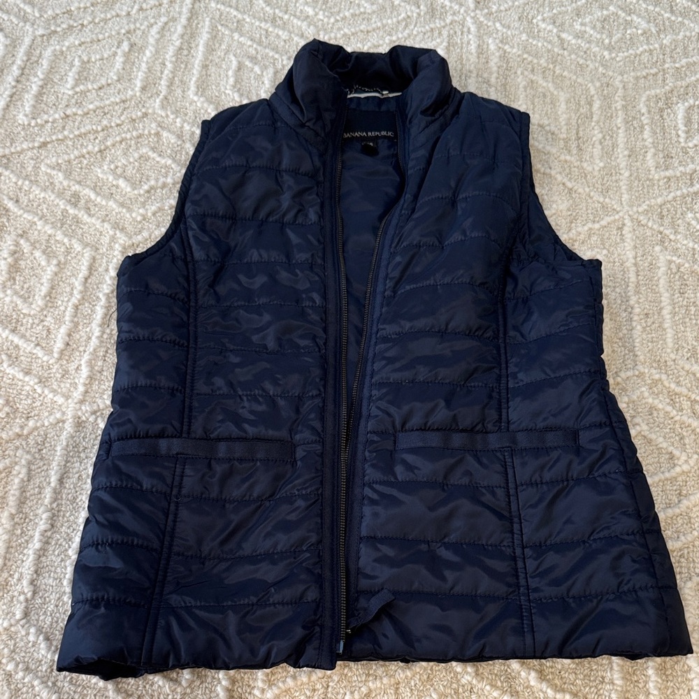 Banana Republic Navy Quilted Vest